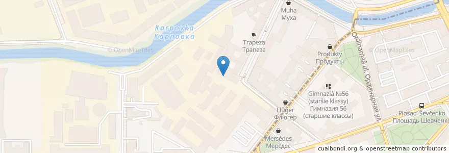 Mapa de ubicacion de Столовая en Russland, Föderationskreis Nordwest, Oblast Leningrad, Sankt Petersburg, Petrograder Rajon, Bezirk Apothekerinsel, Округ Чкаловское.
