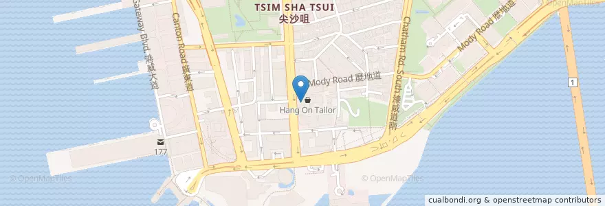 Mapa de ubicacion de Anwar Hussain en China, Cantão, Hong Kong, Novos Territórios, 油尖旺區 Yau Tsim Mong District.