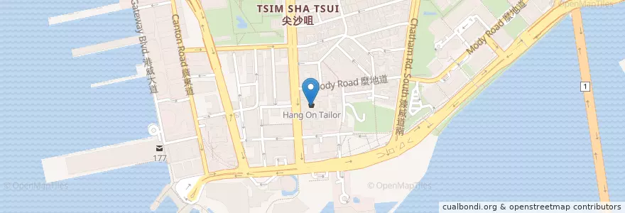Mapa de ubicacion de Butt Food Centre en China, Provincia De Cantón, Hong Kong, Nuevos Territorios, 油尖旺區 Yau Tsim Mong District.