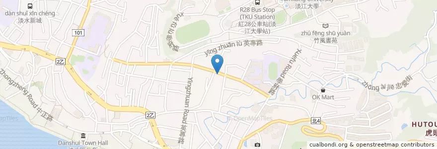 Mapa de ubicacion de 越南小棧 en Taiwan, 新北市, 淡水區.