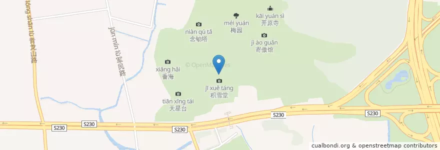 Mapa de ubicacion de 松鹤亭 en 中国, 无锡市, 滨湖区 (Binhu).