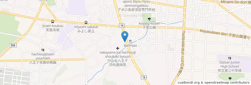 Mapa de ubicacion de 八王子クリニックビレッジ en Giappone, Tokyo, 八王子市.