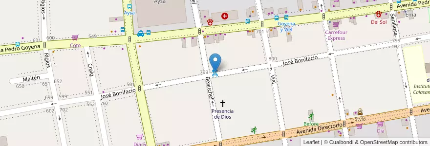Mapa de ubicacion de 294 - Bonifacio en 아르헨티나, Ciudad Autónoma De Buenos Aires, 부에노스아이레스, Comuna 6.