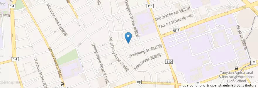 Mapa de ubicacion de 三信商業銀行 en 臺灣, 桃園市, 桃園區.