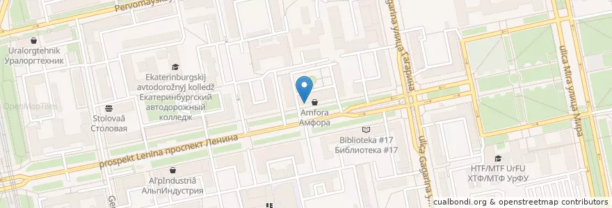 Mapa de ubicacion de Большие Тарелки en Russie, District Fédéral De L'Oural, Oblast De Sverdlovsk, Городской Округ Екатеринбург.