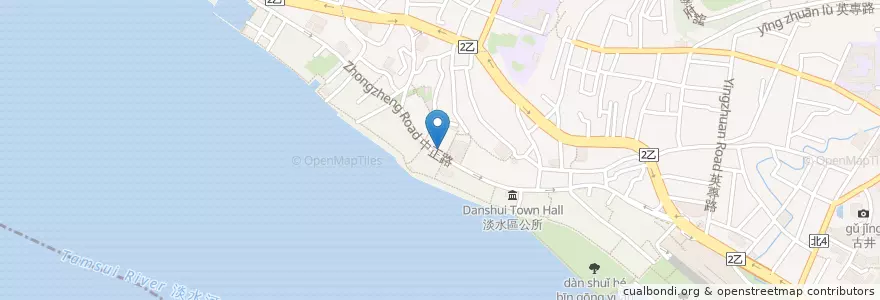 Mapa de ubicacion de 福來餐廳 en تایوان, 新北市, 淡水區.
