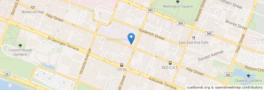 Mapa de ubicacion de Cycle Centre Perth en Australia, Western Australia, City Of Perth.