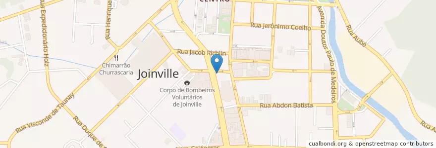 Mapa de ubicacion de Associação das Damas de Caridade da Catedral en البَرَازِيل, المنطقة الجنوبية, سانتا كاتارينا, Região Geográfica Intermediária De Joinville, Microrregião De Joinville, Joinville.