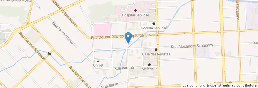 Mapa de ubicacion de Associação Essência de Vida en Brazilië, Regio Zuid, Santa Catarina, Região Geográfica Intermediária De Joinville, Microrregião De Joinville, Joinville.