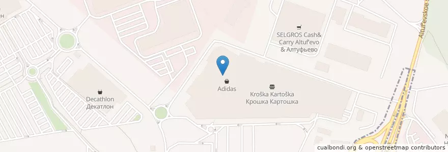Mapa de ubicacion de Бургер Кинг en روسيا, Центральный Федеральный Округ, محافظة موسكو, Городской Округ Мытищи.