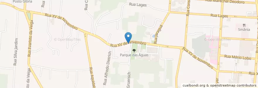 Mapa de ubicacion de Casa da Amizade das Famílias de Rotarianos de Joinville en Brazilië, Regio Zuid, Santa Catarina, Região Geográfica Intermediária De Joinville, Microrregião De Joinville, Joinville.