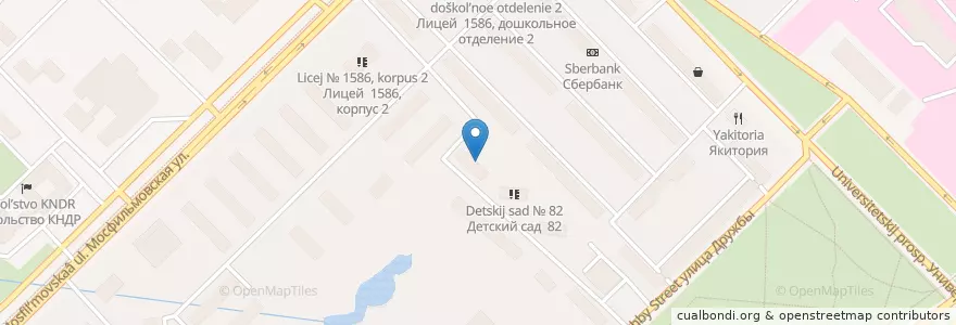 Mapa de ubicacion de Лицей № 1586, дошкольное отделение 3 en 러시아, Центральный Федеральный Округ, Москва, Западный Административный Округ, Район Раменки.