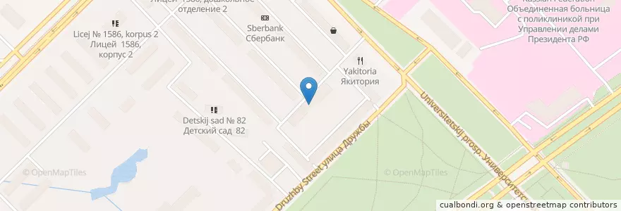 Mapa de ubicacion de Лицей №1586, дошкольное отделение en ロシア, 中央連邦管区, モスクワ, Западный Административный Округ, Район Раменки.