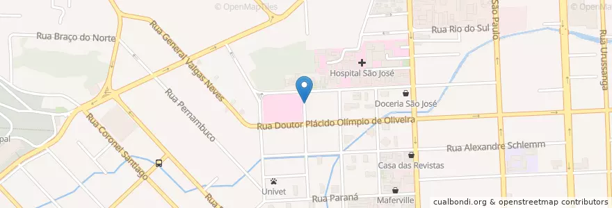 Mapa de ubicacion de Centro de Apoio e Atividades e Maternidade Darcy Vargas en Brasil, Región Sur, Santa Catarina, Região Geográfica Intermediária De Joinville, Microrregião De Joinville, Joinville.