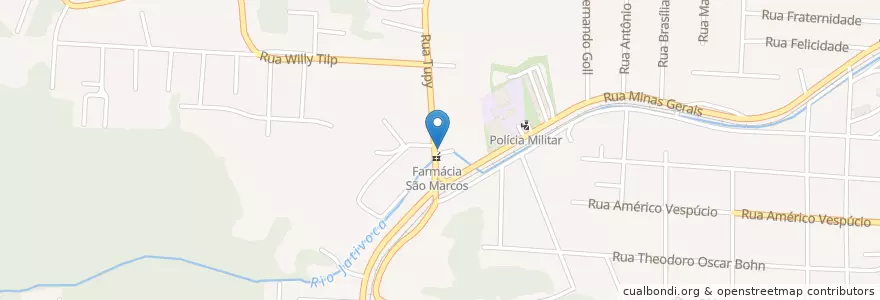 Mapa de ubicacion de Instituto de Reabilitação do Potencial Humano en Brasil, Região Sul, Santa Catarina, Região Geográfica Intermediária De Joinville, Microrregião De Joinville, Joinville.
