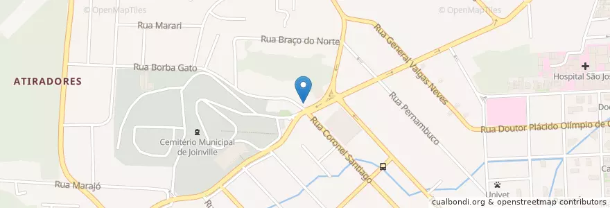 Mapa de ubicacion de Rede Feminina de Combate ao Câncer en برزیل, منطقه جنوب برزیل, سانتا کاتارینا, Região Geográfica Intermediária De Joinville, Microrregião De Joinville, Joinville.