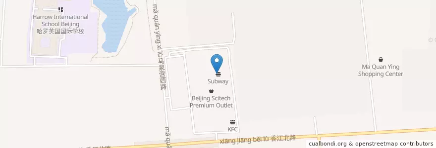 Mapa de ubicacion de Subway en چین, پکن, هبئی, 朝阳区 / Chaoyang.