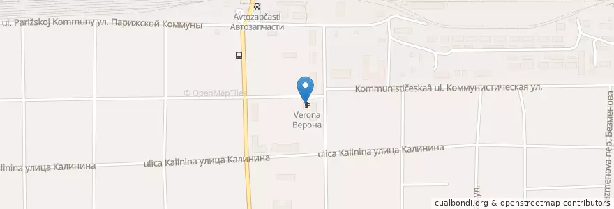 Mapa de ubicacion de Верона en Rússia, Distrito Federal Do Sul, Oblast De Rostov, Морозовский Район, Морозовское Городское Поселение.