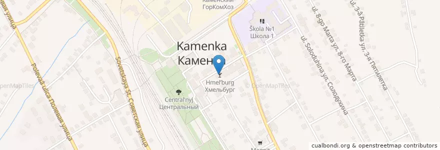Mapa de ubicacion de Хмельбург en Rusland, Centraal Federaal District, Oblast Voronezj, Каменский Район, Каменское Городское Поселение.