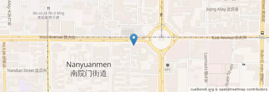 Mapa de ubicacion de 新辣道鱼火锅 en Cina, Shaanxi, 西安市, 莲湖区 (Lianhu).