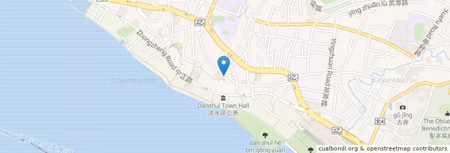 Mapa de ubicacion de 米市福德宮 en Taiwan, 新北市, 淡水區.