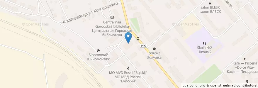 Mapa de ubicacion de Совкомбанк en Russia, Distretto Federale Centrale, Oblast' Di Kostroma, Буйский Район, Городской Округ Буй.