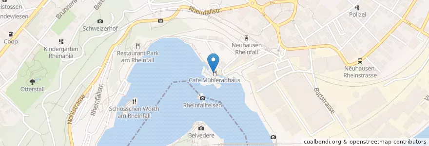 Mapa de ubicacion de Cafe Mühleradhaus en Schweiz/Suisse/Svizzera/Svizra, Zürich, Bezirk Andelfingen, Neuhausen Am Rheinfall.