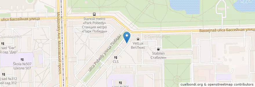 Mapa de ubicacion de Детский сад №70 en Russia, Northwestern Federal District, Leningrad Oblast, Saint Petersburg, Московский Район, Округ Московская Застава.