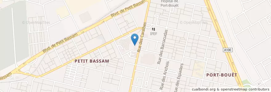 Mapa de ubicacion de Bureau de la Poste en ساحل عاج, آبیجان, Port-Bouët.