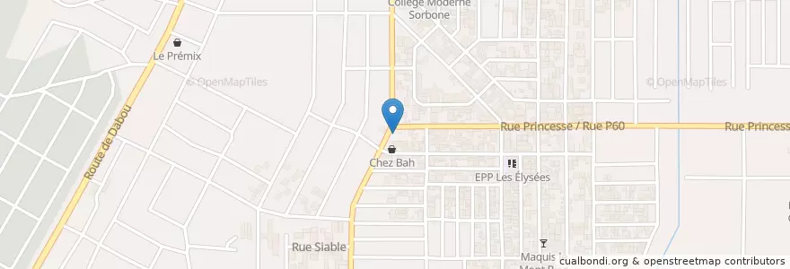 Mapa de ubicacion de Pharmacie du Progres en ساحل عاج, آبیجان, Yopougon.