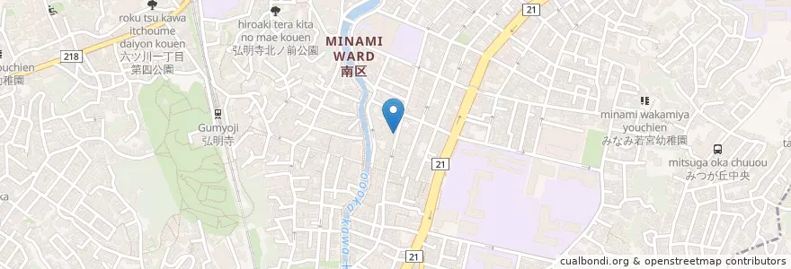 Mapa de ubicacion de 旬菜 かわ田 en 日本, 神奈川県, 横浜市, 南区.