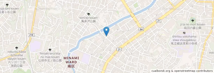 Mapa de ubicacion de うなぎ蒲焼 丸十 en 日本, 神奈川県, 横浜市, 南区.
