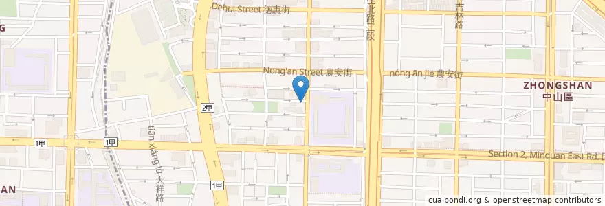 Mapa de ubicacion de 原德惠街牛肉麵 en Taiwan, 新北市, Taipé, 中山區.