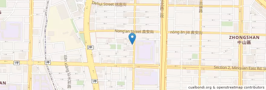 Mapa de ubicacion de 阿圖麻油雞 en Taiwan, 新北市, Taipé, 中山區.