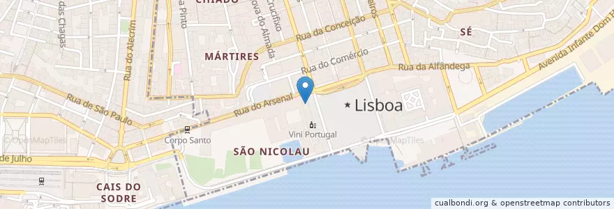 Mapa de ubicacion de paço d'água en البرتغال, Lisboa, Grande Lisboa, Santa Maria Maior.