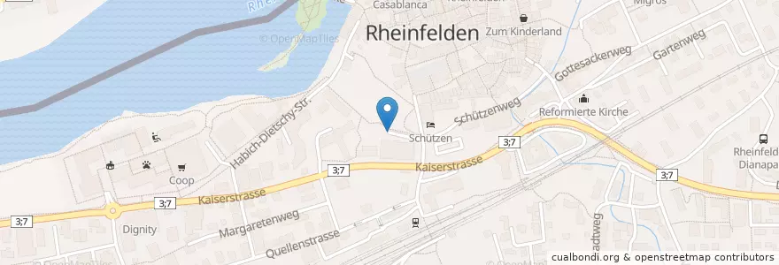 Mapa de ubicacion de Rheinparking en İsviçre, Aargau, Bezirk Rheinfelden, Rheinfelden.