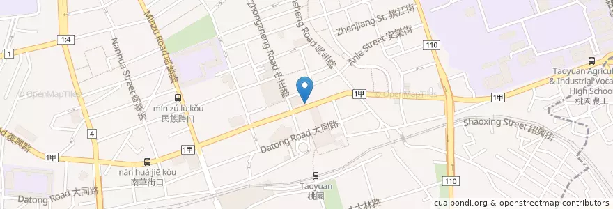 Mapa de ubicacion de 中壢客運總站 en 臺灣, 桃園市, 桃園區.