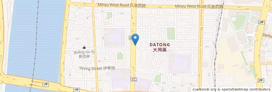 Mapa de ubicacion de 伯朗咖啡 en Tayvan, 新北市, Taipei, 大同區.
