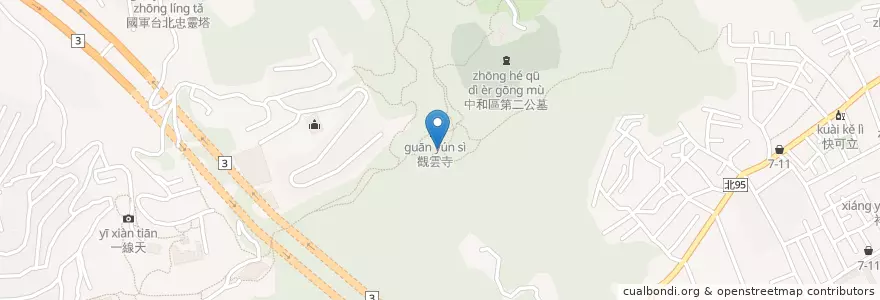 Mapa de ubicacion de 國旗亭 en تايوان, تايبيه الجديدة, 中和區.