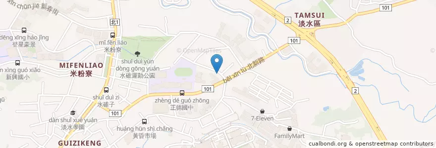 Mapa de ubicacion de 金仙魯肉飯 en Тайвань, Новый Тайбэй, 淡水區.