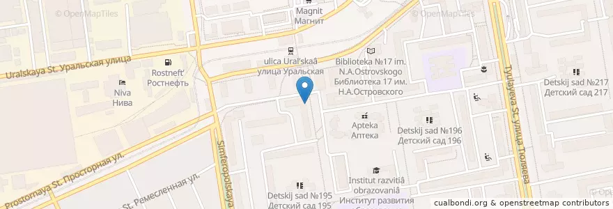 Mapa de ubicacion de Поликлиника №7 en Russia, South Federal District, Krasnodar Krai, Krasnodar Municipality.