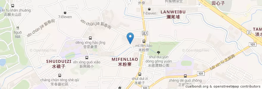 Mapa de ubicacion de 福德宮 en Тайвань, Новый Тайбэй, 淡水區.