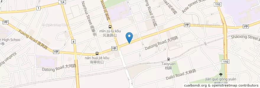 Mapa de ubicacion de 國光客運桃園站 en 台湾, 桃園市, 桃園区.