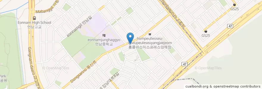 Mapa de ubicacion de 행복드림상담클리닉(정신과) en Güney Kore, Seul, 서초구.