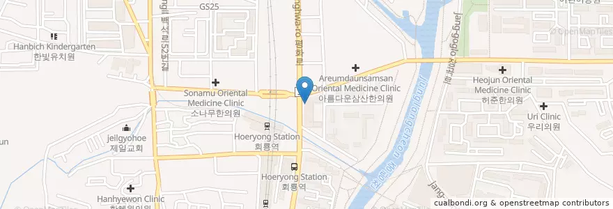 Mapa de ubicacion de 롯데리아 en 대한민국, 경기도, 의정부시.