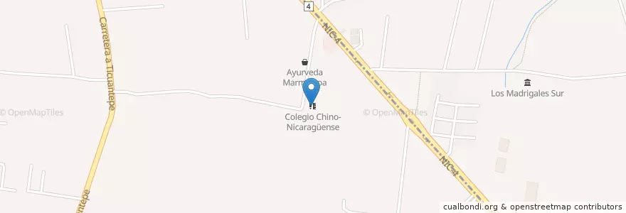 Mapa de ubicacion de Colegio Chino-Nicaragüense en ニカラグア, マナグア県, Ticuantepe (Municipio).