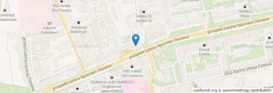 Mapa de ubicacion de Вилки Нет en 러시아, Центральный Федеральный Округ, Владимирская Область, Городской Округ Владимир.