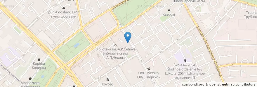 Mapa de ubicacion de Гретель en Rússia, Distrito Federal Central, Москва, Центральный Административный Округ, Тверской Район.