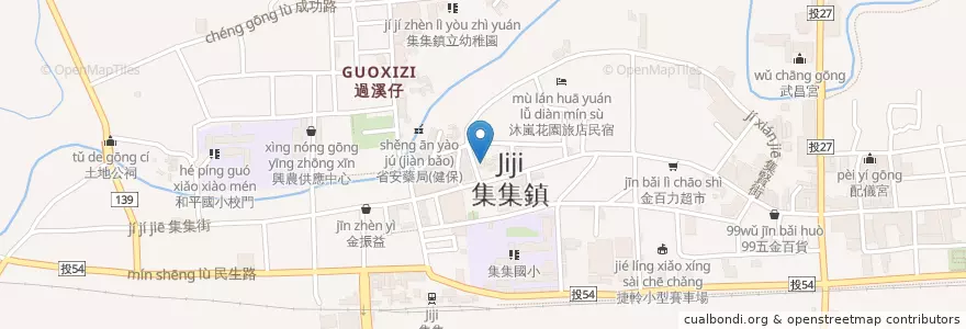Mapa de ubicacion de 中華電信集集服務處 en Taiwán, Provincia De Taiwán, Condado De Nantou, 集集鎮.