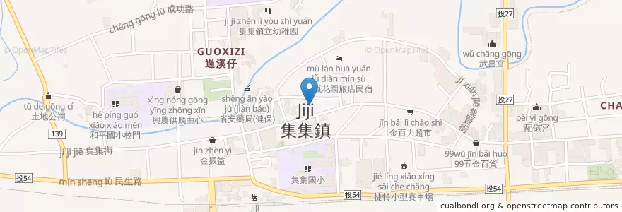 Mapa de ubicacion de 集集鎮衛生所 en 타이완, 타이완성, 난터우현, 지지진.
